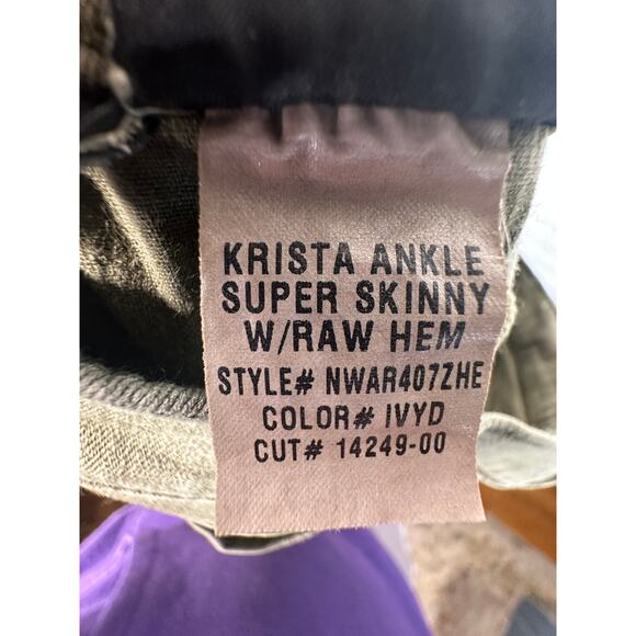 Anthropologie x Hudson 26 Krista $249 Low Rise Skinny Jeans Distressed Ivy Green - Picture 11 of 11